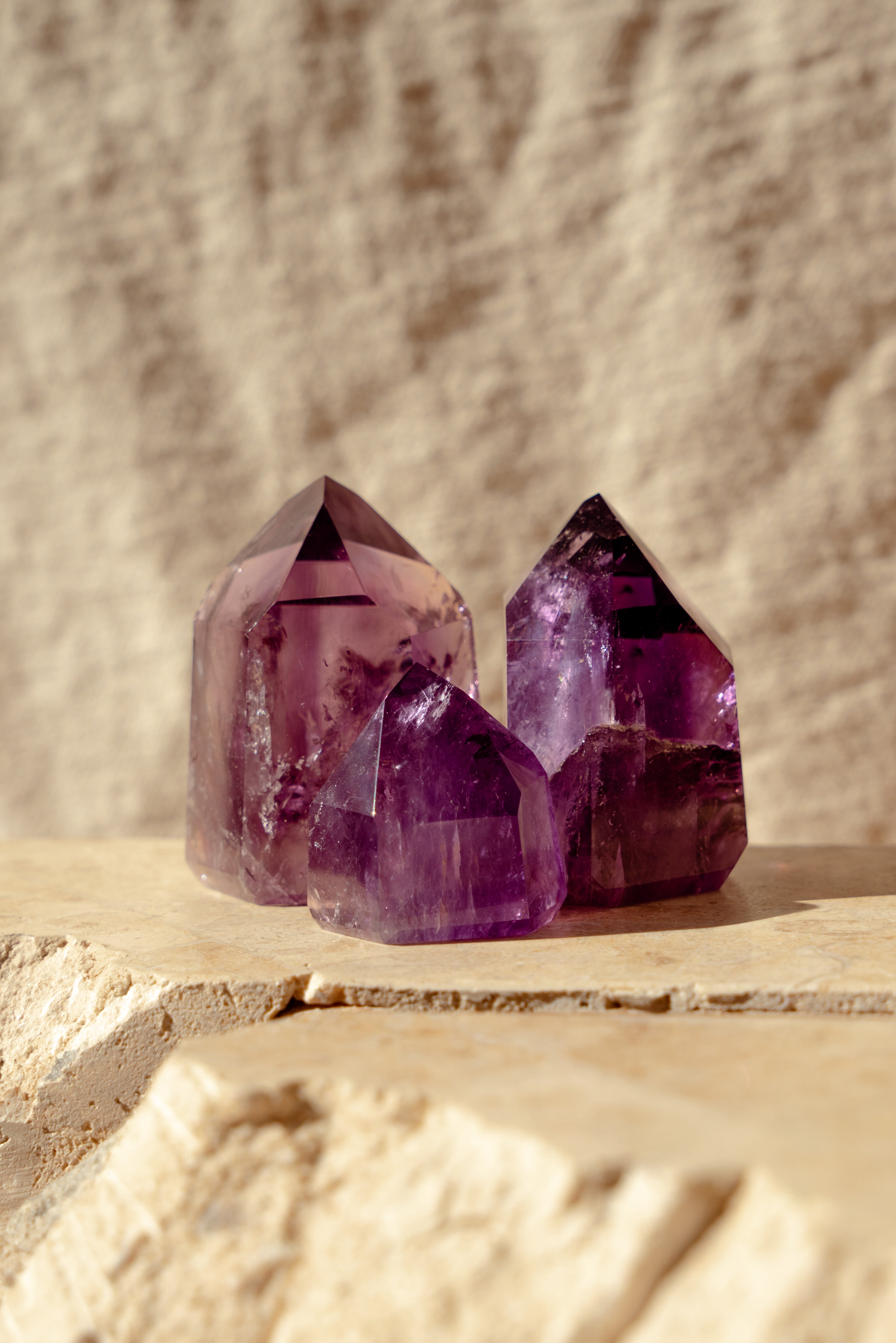 High Quality Point Polished Amethyst Crystal